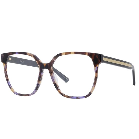NEW AUTHENTIC DIORSPIRITO S3I 2800 HAVANA CLEAR SQUARE WOMEN DIOR EYEGLASSES - Picture 1 of 3